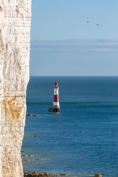 Ein Blick Auf Den Leuchtturm Beachy Head Einem Sonnigen Novembertag — Stockfoto