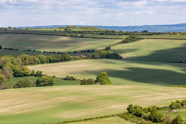 Cloud Shadows Green South Downs Landscape — Stock Photo, Image