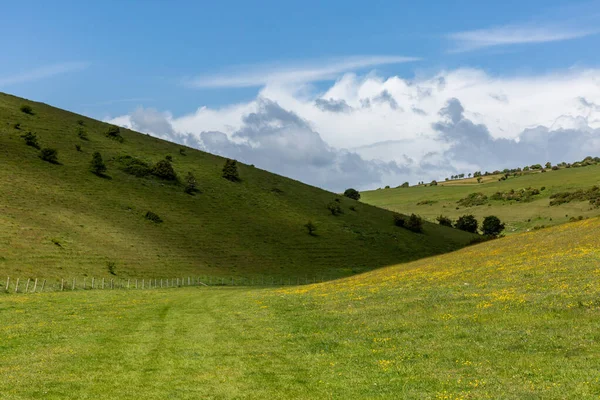 Paesaggio Rurale Sussex Una Giornata Sole Primaverile — Foto Stock