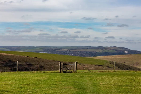 View Town Lewes Mount Caburn Sussex — 스톡 사진