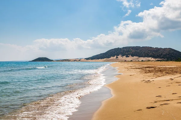 Una Vista Lungo Spiaggia Dorata Sulla Penisola Karpas Cipro — Foto Stock