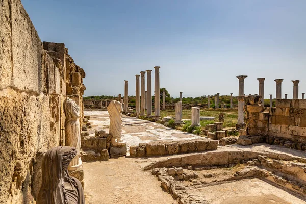 Uma Vista Sobre Ginásio Nas Ruínas Salamis Perto Famagusta Chipre — Fotografia de Stock