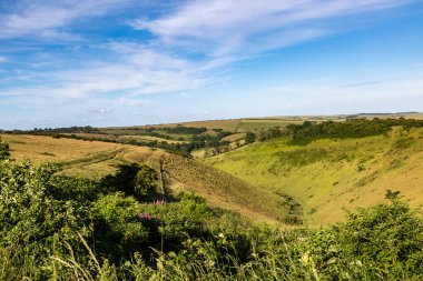 Güneşli bir yaz gününde, South Downs ve Devil 's Dyke' ın manzarası