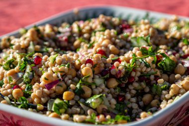 A healthy summer salad ready to eat