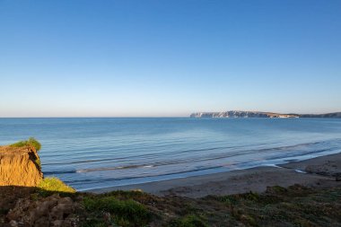 Looking towards Feshwater Bay from Compton Bay, on an early morning on the Isle of Wight