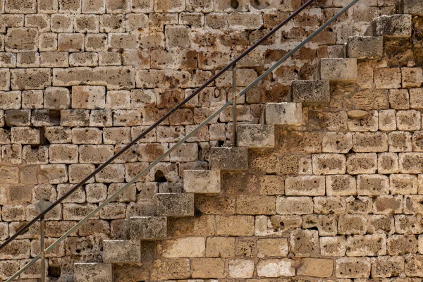 Full Frame Photograph Stone Wall Steps Island Cyprus — Zdjęcie stockowe