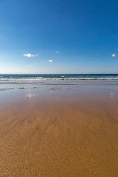 Looking Out Golden Sandy Beach Perranporth North Cornish Coast — Stock Photo, Image