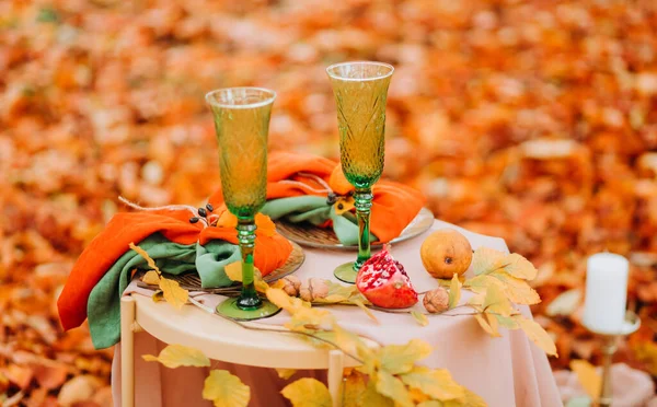 Table Setting Autumn Style — Stock Photo, Image