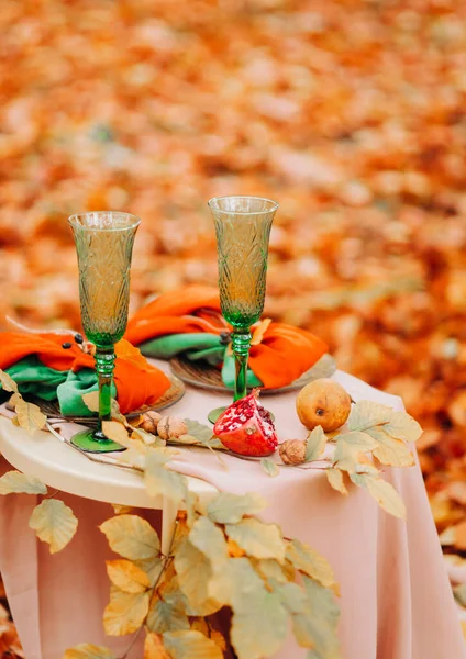 Table Setting Autumn Style — Stock Photo, Image