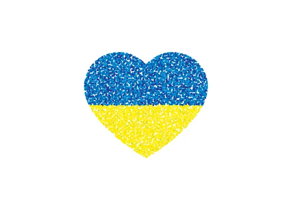 Apoiar Ucrânia Ícone Coração Bandeira Ucrânia Azul Amarelo Salvar Ucrânia — Fotografia de Stock