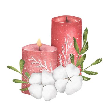 Noel ve yeni yıl suluboya mumu 