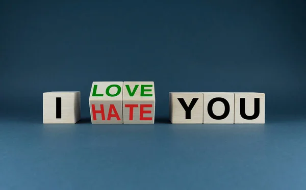 Love You Hate You Cubes Form Choice Words Love You — Stock Photo, Image