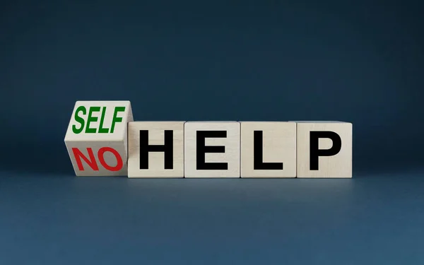 Help Self Help Cubes Form Words Help Self Help Support — Stock Photo, Image