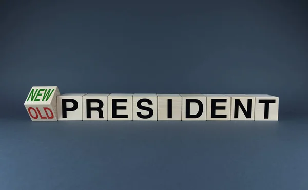 Old President New President Dice Form Choice Words Old President — Foto de Stock