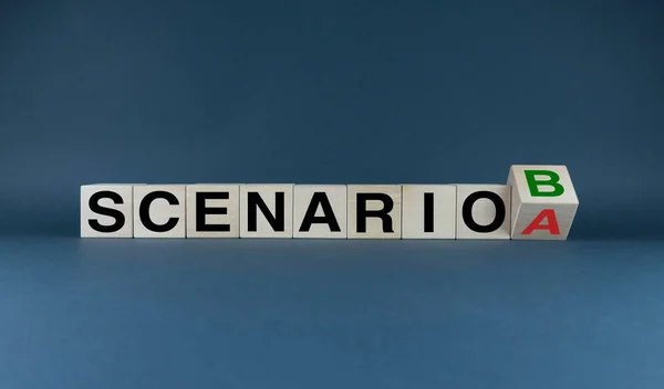 Scenario Scenario Cubes Form Words Scenario Scenario Concept Developing Scenarios — ストック写真