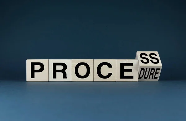 Procedura Procesu Kostki Tworzą Słowa Procedura Procesu Pojęcie Procedury Procesowej — Zdjęcie stockowe