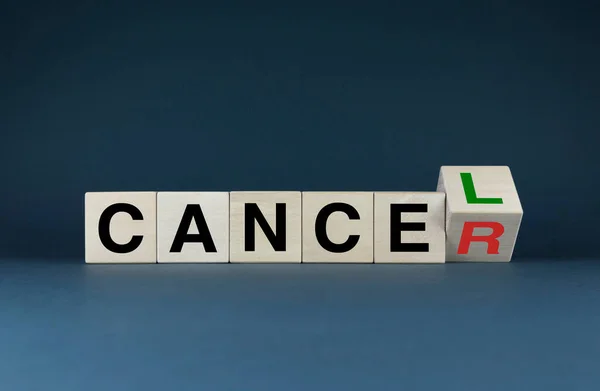 Cancro Annulla Cubi Formano Parole Cancro Annulla Concetto Medicina Lotta — Foto Stock