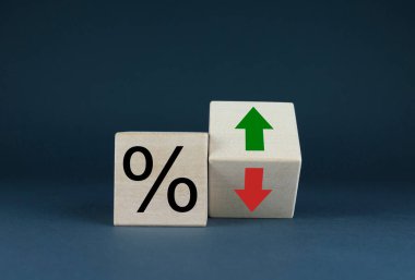 Percent up or down. The cubes form the Percent up or down expression. Extensive business concept related to interest rates