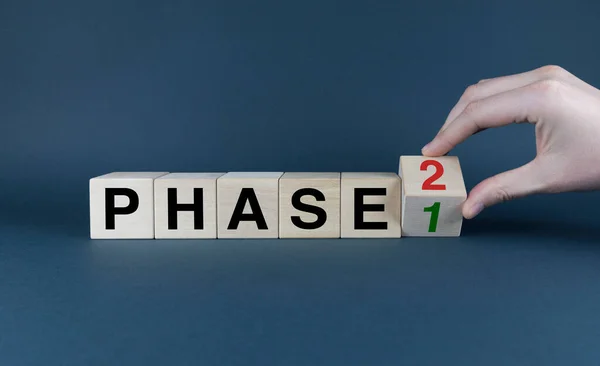 Phase Cubes Form Words Phase Phase Concept Business Strategies — ストック写真