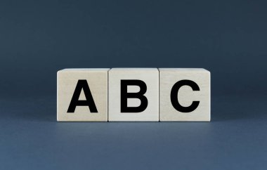 ABC. Cubes form the word ABC. The concept of the alphabet and children's education