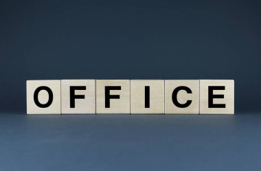 Office. Cubes form the word Office. Office concept - business premises and workplace
