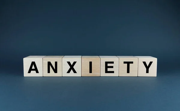 Anxiety Cubes Form Word Anxiety Concept Anxiety Emotional State Medicine — 스톡 사진
