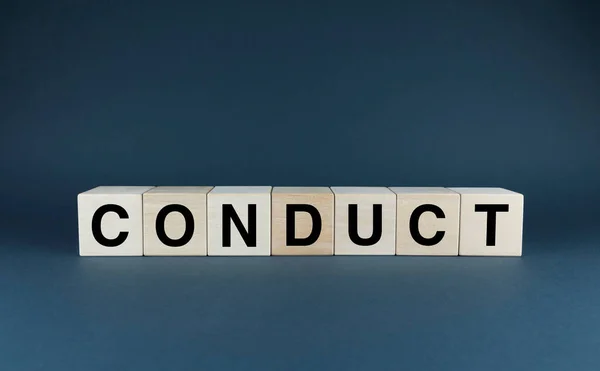 Conduct Cubes Form Word Conduct Broad Concept Word Conduct Used — Fotografia de Stock