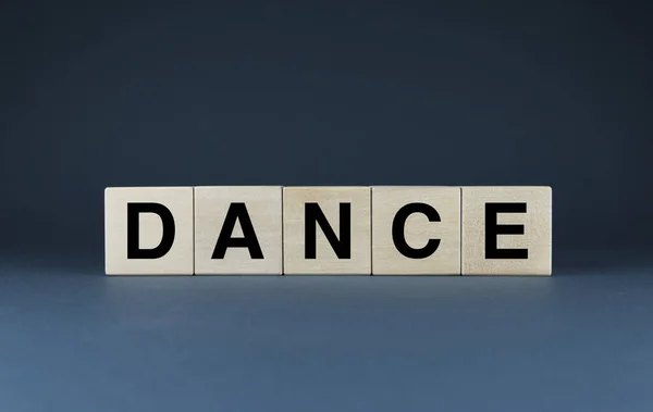 Dance Cubes Form Word Dance Extensive Concept Used Different Life — Stok fotoğraf