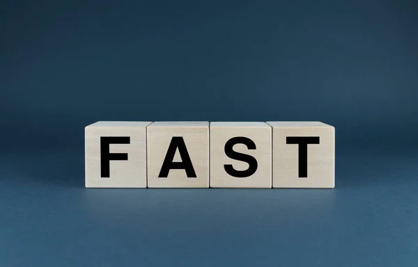 Fast Cubes Form Word Fast Extensive Concept Fast Applied Different — Stock Photo, Image