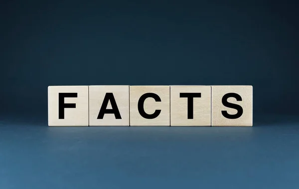 Fact Cubes Form Word Fact Concept Real Information — Stock fotografie