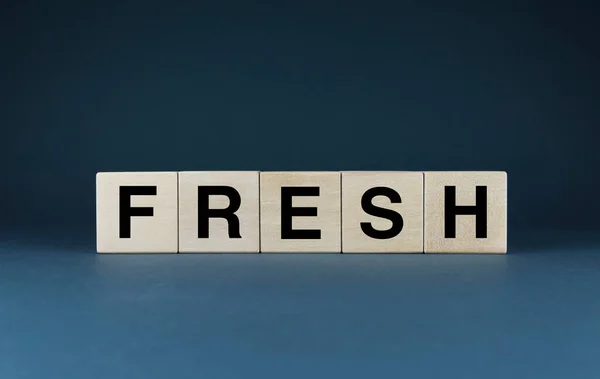 Fresh Cubes Form Word Fresh Extensive Concept Freshness Food Air — Stock Photo, Image