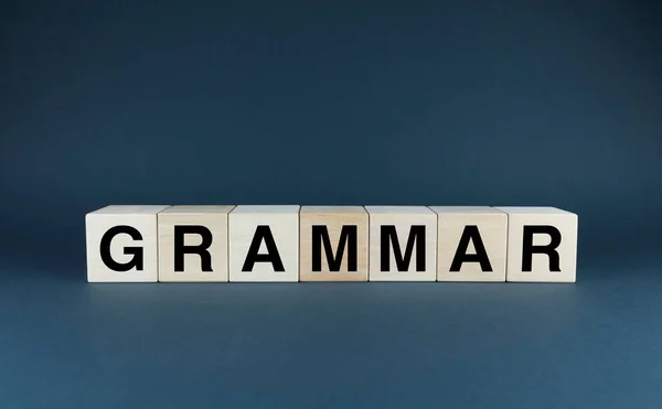 Grammar Cubes Form Word Grammar Concept Word Grammar Education — Stockfoto