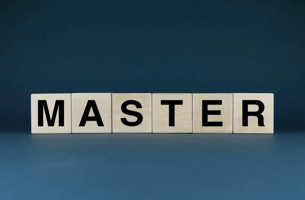 Master Cubes Form Word Master Concept Education Degree — Fotografia de Stock
