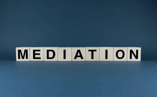 Mediation Cubes Form Word Mediation Concept Mediation Business Only — 스톡 사진
