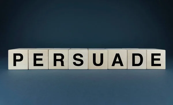Persuade Cubes Form Word Persuade Extensive Concept Word Persuade Used — Zdjęcie stockowe