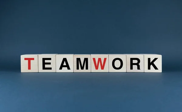 Teamwork Cubes Form Word Teamwork Business Teamwork Concept — Stock fotografie