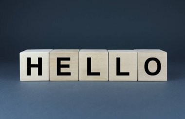 Hello. Cubes form the word Hello. Hello word concept - greeting