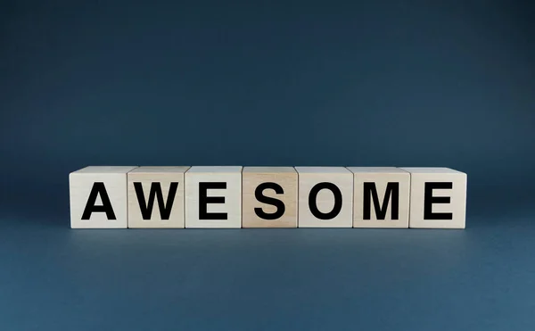 Awesome Cubes Form Word Awesome Broad Concept Word Awesome Used — Photo