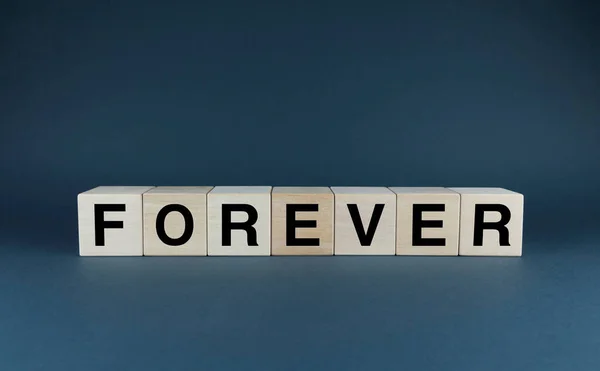 Forever Cubes Form Word Forever Forever Word Concept Example Love —  Fotos de Stock