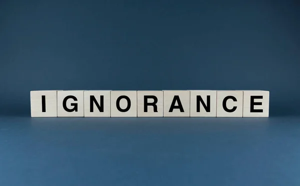 Ignorance Cubes Form Word Ignorance Concept Word Ignorance — Stock fotografie
