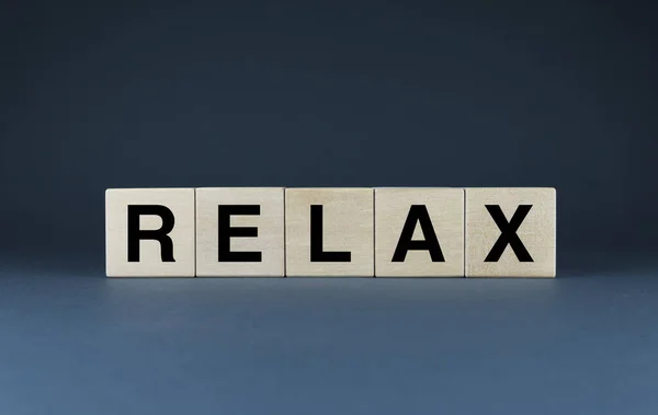 Relax Cubes Form Word Relax Broad Concept Word Relax Applicable — 스톡 사진