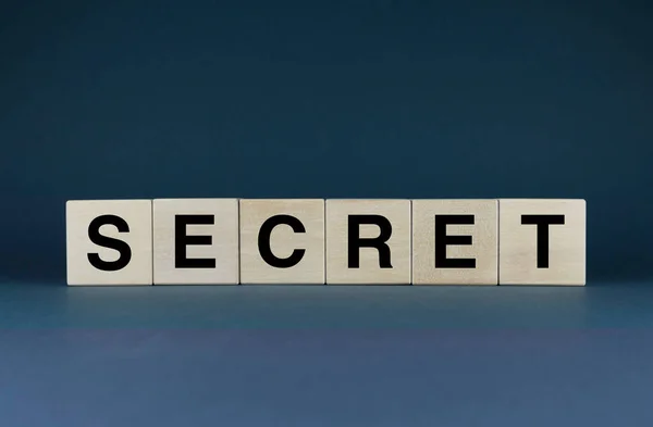 Secret Cubes Form Word Secret Extensive Concept Word Secret Used — Stock fotografie