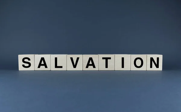 Salvation Cubes Form Word Salvation Concept Word Salvation Religious Physical — Fotografia de Stock