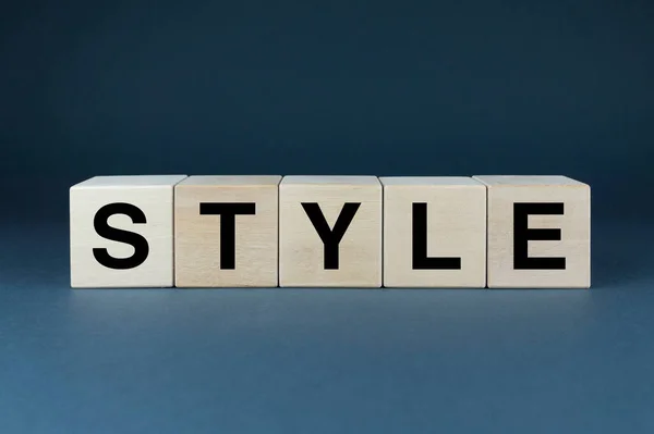 Style. Cubes form the word Style. An extensive concept of the word Style used in various areas of business and life