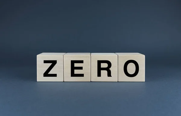 Zero Cubes Form Word Zero Concept Word Zero Used Various — Foto de Stock