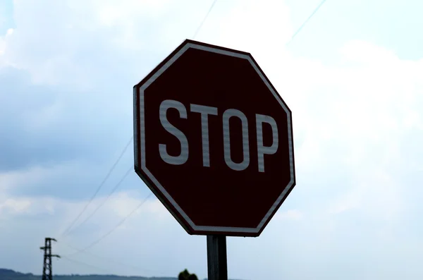 Stop Sign Nuclear Power — Stock Photo, Image