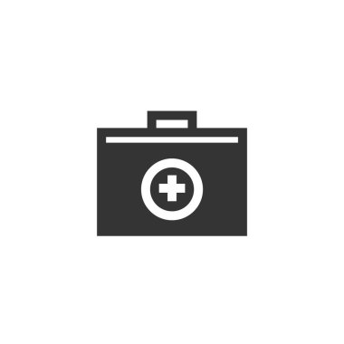 İlk yardım çantası vektör ikonu tıbbi acil durum kutusu simgesi
