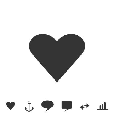 Sevgililer Günü ve çiftler için kalp aşk vektör simgesi