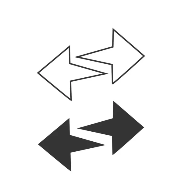 Vektor Symbol Für Linke Und Rechte Pfeile — Stockvektor