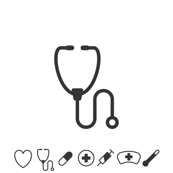 Stethoscope Doctor Vector Icon Medical Equipment — Stock Vector